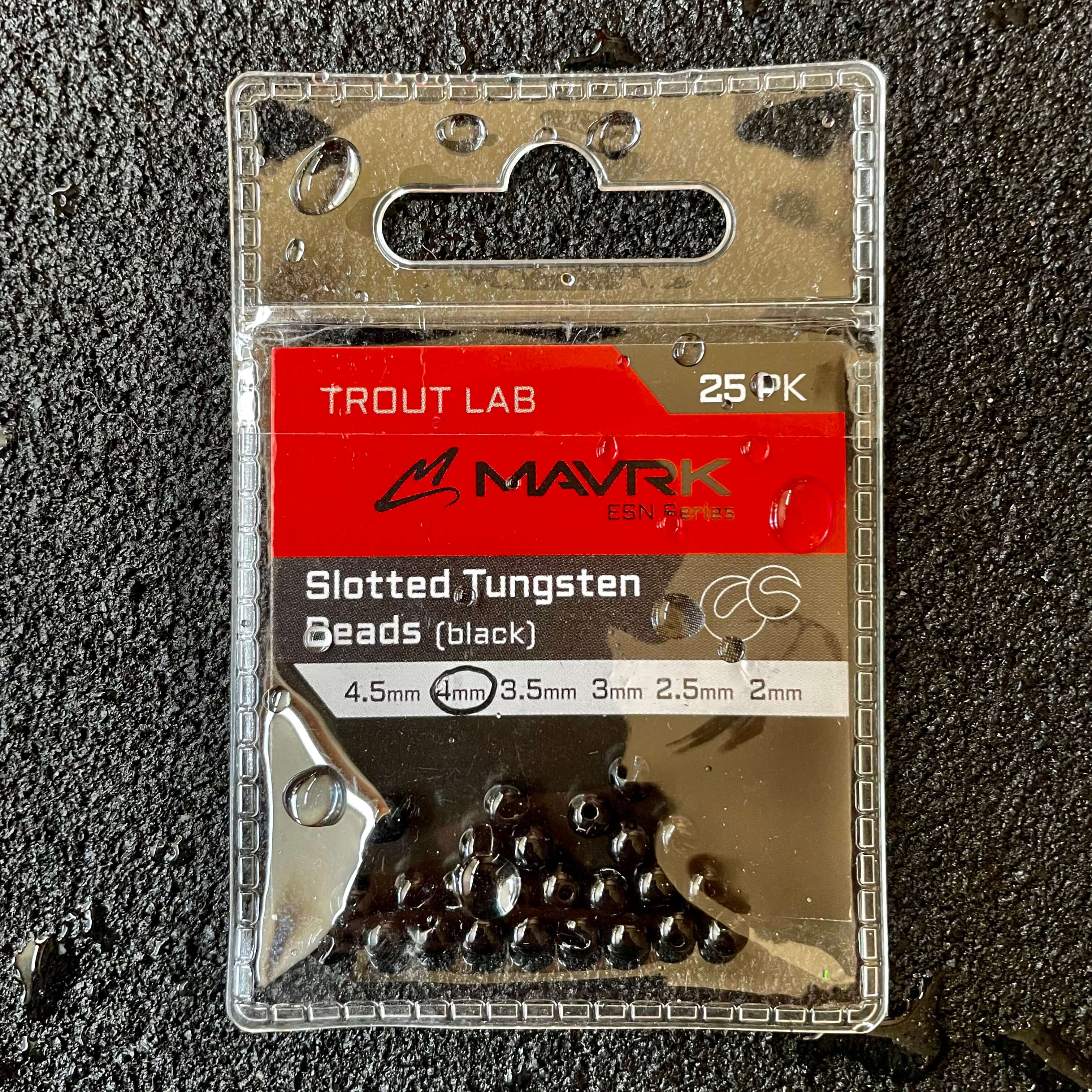 Premium Slotted Tungsten Beads (25 PC Packs) 4mm / Black